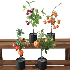 Artificial Small Fruit Tree Plant  for Home IndoorDecoration topiary outdoor flower Decorative