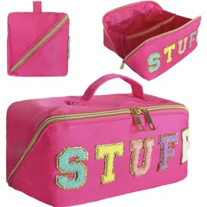 Waterproof Makeup Bag, Portable Cosmetic Storage Bag, Zipper Toiletry Bag for Travel, Makeup Organizer for Home, Gift for Girls, Women