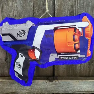 nerf pinata different size available, 14 inch print out on