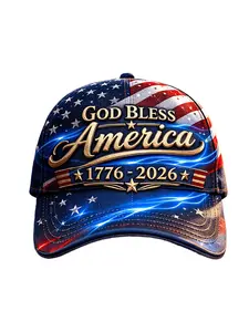 Unisex Independence Day 250th Anniversary Baseball Cap Adjustable, 3D Digital Print, Casual Street Style, Perfect Gift for Friends