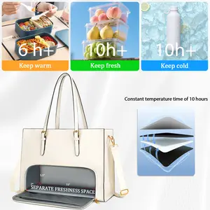 KKXIU Lunch Tote Bag for Women 15.6 Inch Laptop Briefcase Professional Work Purse with Insulated Lunch Compartment Handbags