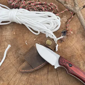 15017 HIDDEN CANYON HUNTER Fixed Blade Knife 2.44 Inch 8Cr13Mov Drop Point Blade Wood Handle Outdoor Hunting Camping Knives Gear