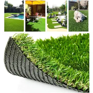 Realistic Artificial Grass Turf 3.3FTX5FT, 70 oz Face Weight, with Drainage Holes & Rubber Backing, Indoor Outdoor Pet Faux Synthetic Grass Rug Carpet for Garden Backyard Patio Balcony