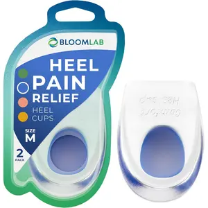 Gel Heel Pads, 2 Pack, for Achilles Tendonitis, Shoe Wedge Inserts for Plantar Fasciitis, Bone Spur, Foot Pain Relief Support, Comfort Cushion Insoles for Women\/Men