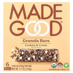 MadeGood Granola Bars, Cookies & Crème, 6 Bars, 0.85 oz (24 g) Each