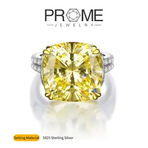 (SR145)S925 Sterling Silver Minimalist Square Rings 10CT Elegant & Luxurious Statement Jewelry for Women