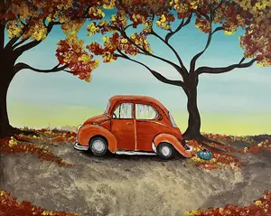 "Pumpkin Bug" Acrylic Painting