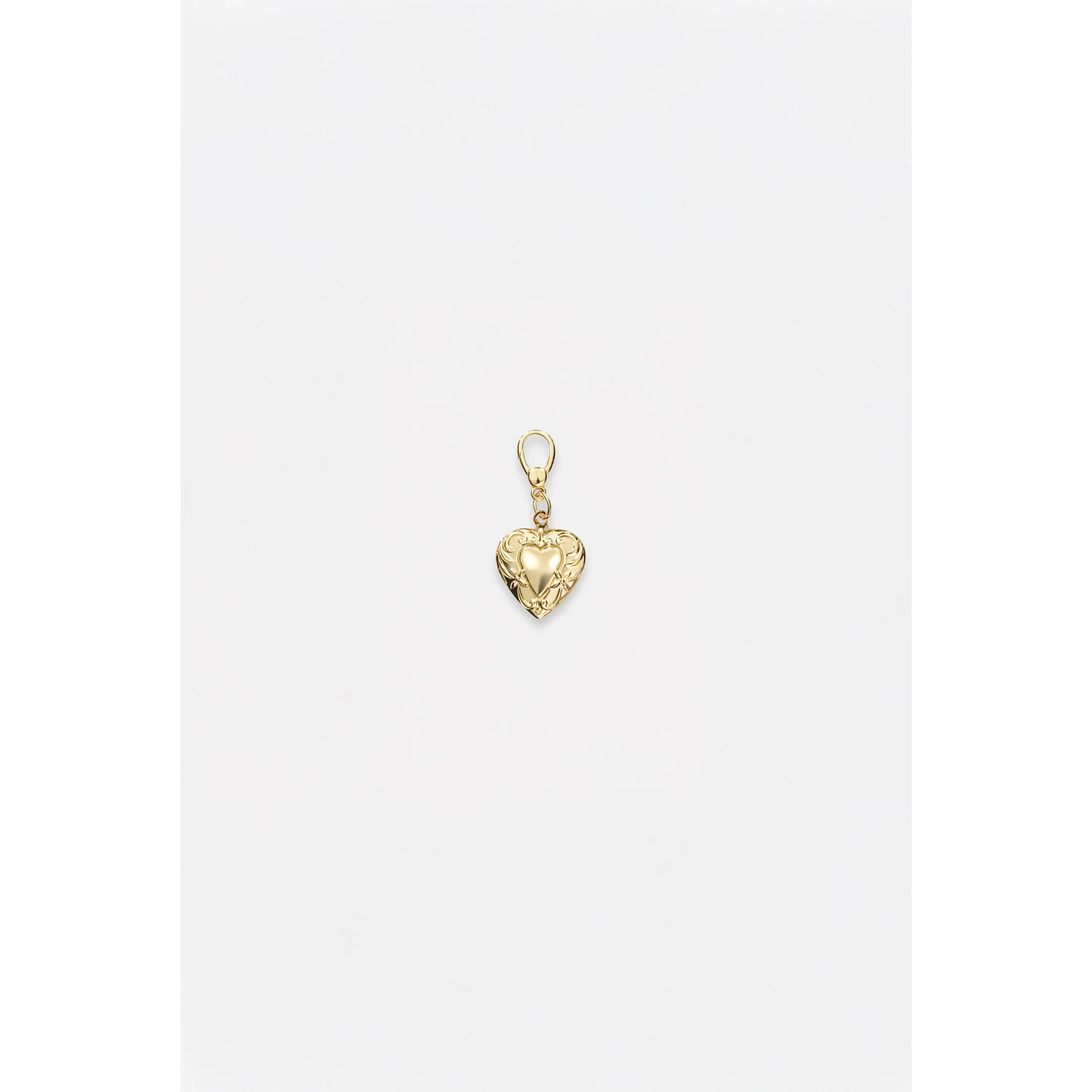 Gold-Plated Heart Locket Charm – 14K Finish, Opens to Hold Photo