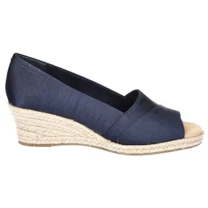 Easy Street Womens Jasper Espadrille  Casual Sandals Casual Mid Heel 2-3" - Blue