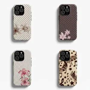 Lily Floral Polka Dot Phone Case,Vintage Aesthetic Gift for Her,Compatible with iPhone 11, 12, 13, 14, 15, 16, 17 Pro MaxSeries, Samsung Galaxy S21, S22, S23, S24, S25, S26,Trendy and Protective Case for Every Style