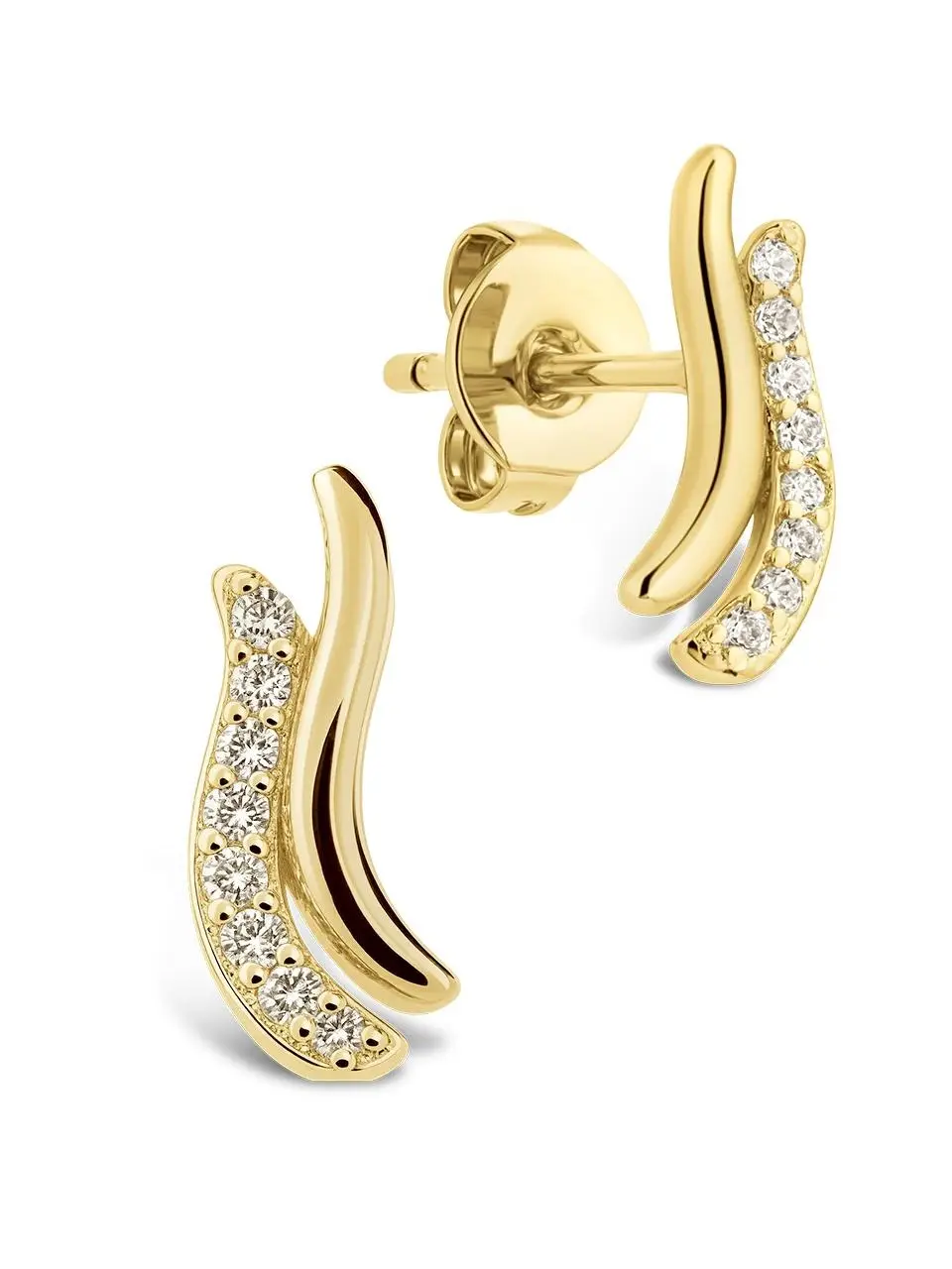 Pavé Crossover Huggie Earrings