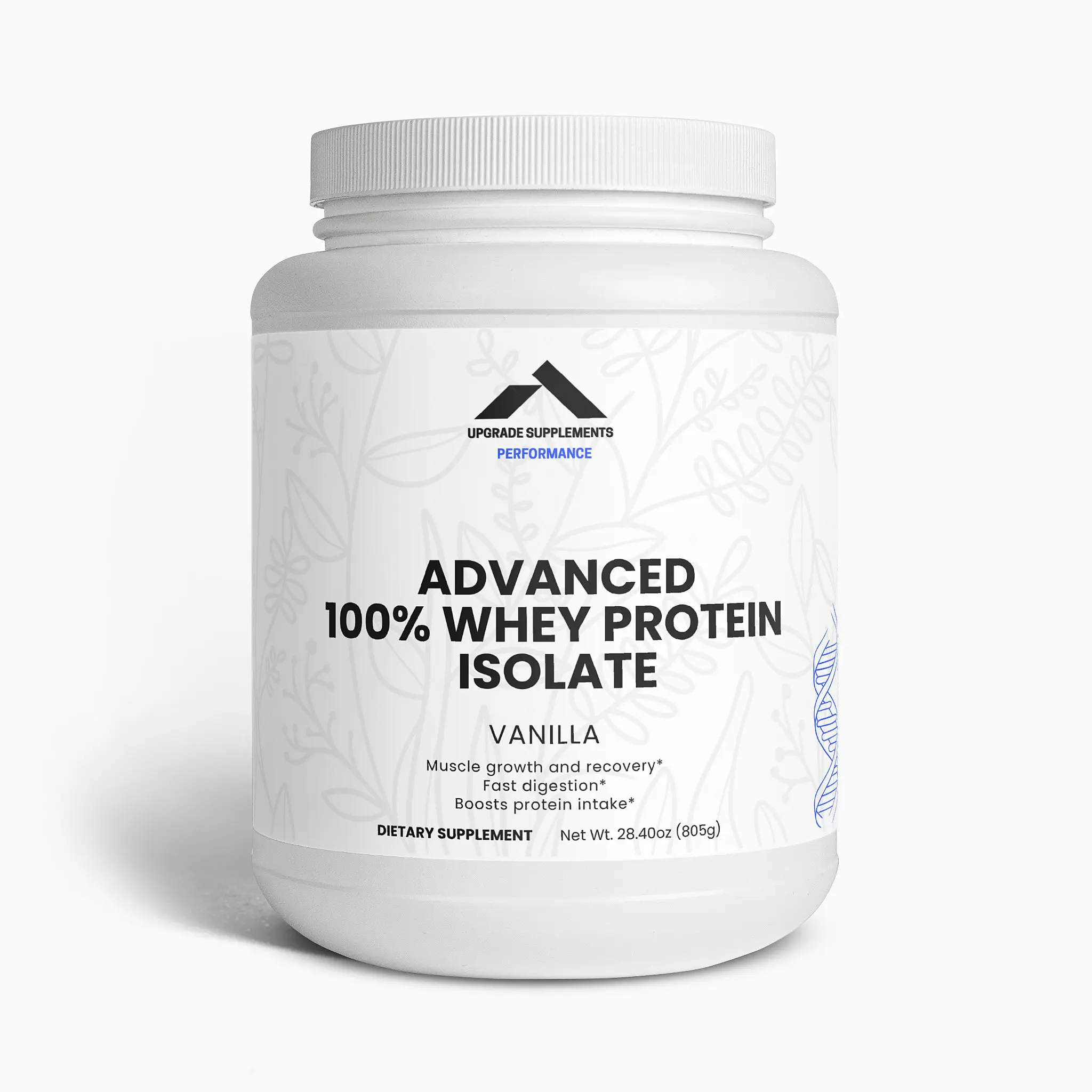 Upgrade Supplements Performance Advanced 100% Whey Protein Isolate Vanilla 28.4oz High-Quality Protein Supplement for Muscle Growth & Recovery
