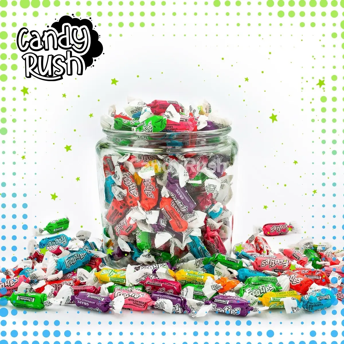 TOOTSIE FROOTIES Chewy  Candy Assorted Mix (9 Flavors) – Tootsie Rolls Bulk Bag, Individually Wrapped, Fruit Chews, Gluten and Peanut Free, Ultimate Variety Snack Sweet Bonbon Candies