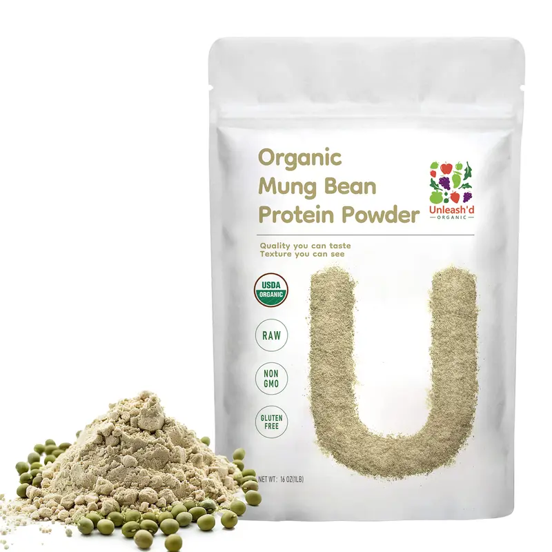 UNLEASH'D ORGANIC Organic Mung Bean Protein Powder 16 oz 100% Pure