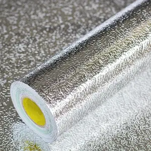 Kitchen Wallpaper Oil Proof Sticker Backsplash Aluminum Foil Self-Adhesive Paper  Cabinet Liner Shelf Liner  and Heat Resistant Peel and Stick Backsplash(15.7X118 Inches)