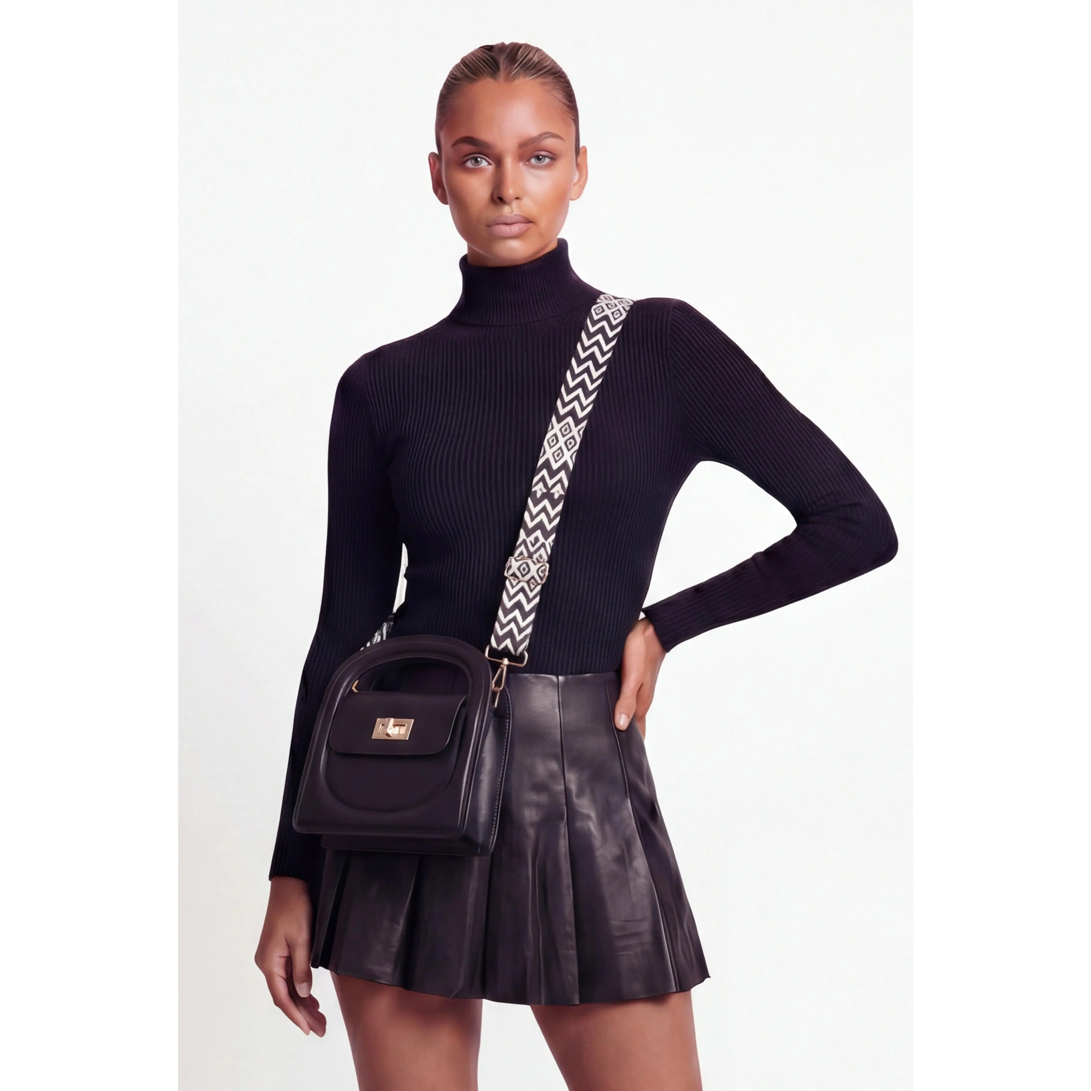 Dorothy Rib Knit Long Sleeve Turtleneck Top
