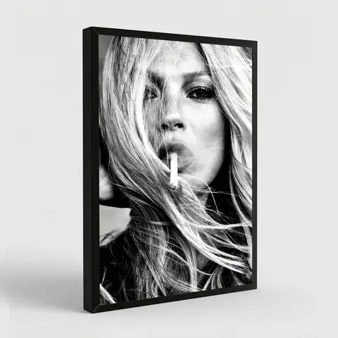 Kate Moss Poster Print Fashion Icon Vintage Home Aesthetic Decor Canvas Art 08x12 12x18 16x24 20x30 24x36 Inches Framed Unframed Options