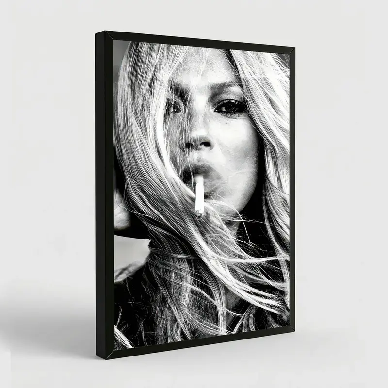 Kate Moss Poster Print Fashion Icon Vintage Home Aesthetic Decor Canvas Art 08x12 12x18 16x24 20x30 24x36 Inches Framed Unframed Options