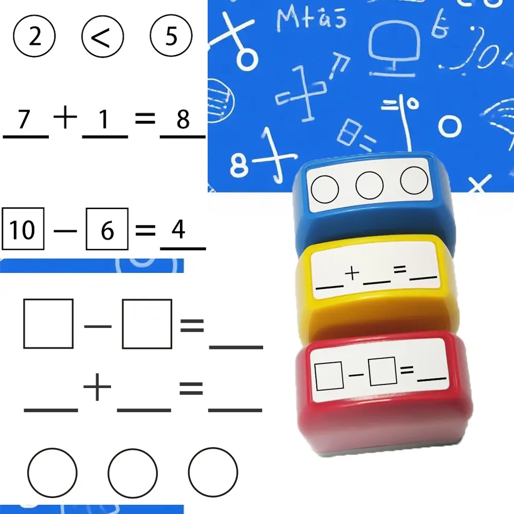 Mathematical Operation Stamps Set, Mathematical Exercises, Addition Subtraction Calculation Tools, Durable Abs Material, Ideal for Homework, Office Teaching & Learning Use, Teaching Aids, Interactive