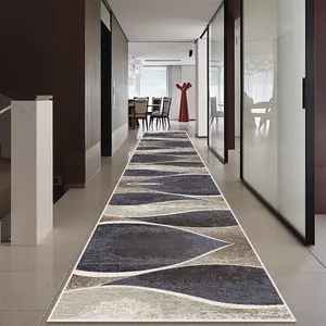 Modern Art Wave Texture Long Hallway Rug, Non-Shedding Bathroom Laundry Room Mat, Durable Bedroom Footstool Decorative Pad, Decorative Area Rug, Christmas Gift