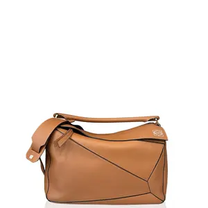 Pre-owned Loewe Leather tote bags Large Puzzle Calfskin Brown (ac031926c0)
