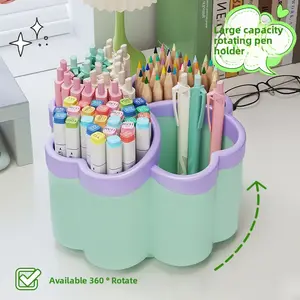 360° Rotating Desktop Storage Box, 4 Layer Organizer, Durable PP Plastic, Space Saving, Ideal for Office, School, Home, Desk