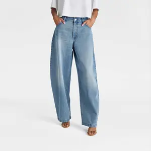 KBB by KAHLANA Women's Mid-Rise 'The Barrel Leg Jean'