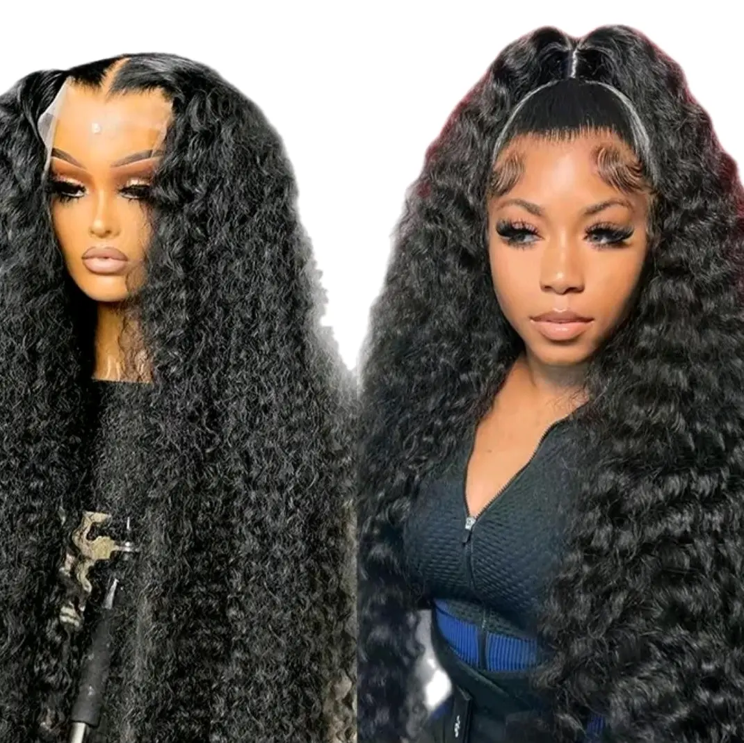 ticalove Beauty Hair 32 34 lnch 13x6 13x4 Lace Front Human Hair wigs pre plucked For women Deep wave Human Hair Lace Frontal Wigs 200 Density