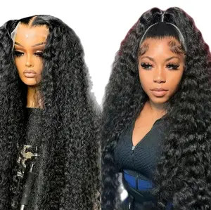 ticalove Beauty Hair 32 34 lnch 13x6 13x4 Lace Front Human Hair wigs pre plucked For women Deep wave Human Hair Lace Frontal Wigs 200 Density