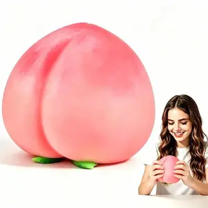 Large Lifelike Honey Peach Squeeze Squishy, Ultra Supple Decompression Hand Play Toy, Portable Hobby Collectible for Teen & Adult Fidget Enthusiasts