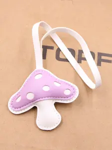 Mushroom Handmade Lanyard Bag Charm Pendant, Cute Patchwork Design, Fashionable Accessory for Bags and Clothing, Unique Hanging Ornament