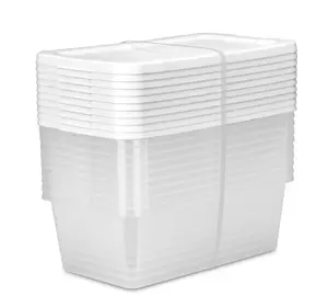 10-Pack 6 Quart Clear Plastic Storage Boxes with Secure White Latching Lids