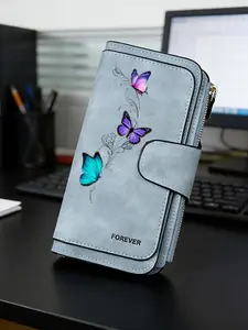 1pc Butterfly pattern Women'S Long Wallet, Multi-Functional Wallet, Portable Snap Closure Coin Purse, Birthday Gift and Daily Commute for lovers, Playful Design, Perfect Holiday Gift, Perfect for Outdoor, Travel, and Family Use3.22PYT-2