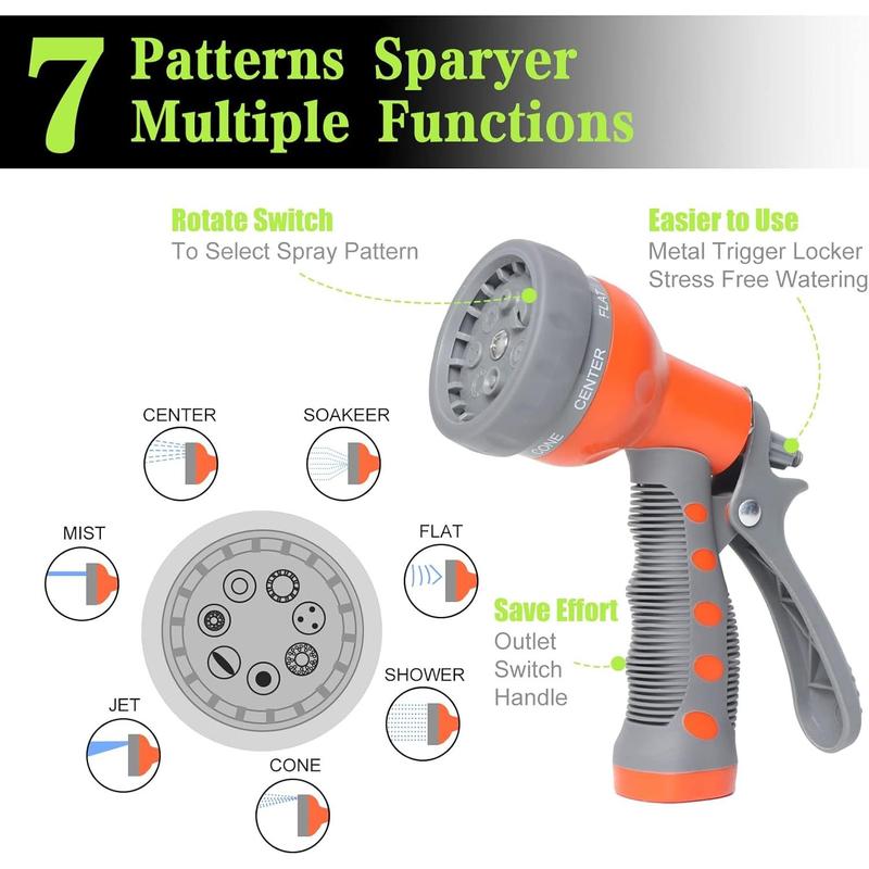 Kink Free Garden Hose 10ft 5/8", Heavy Duty Hybrid Water Hose, Ultra Durable Flexible Rubber Hose with Sprayer Nozzle,Leakproof Yard Outdoor Hose with Brass Solid Connector