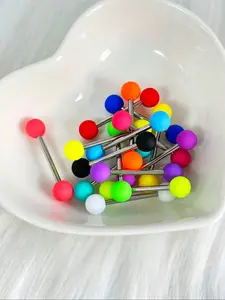 12 Random Stainless Steel Bernay Tongue Rings, Cute Women's Jewelry Gift Set, Perfect Birthday & Anniversary Present, Ideal for Parties & Events