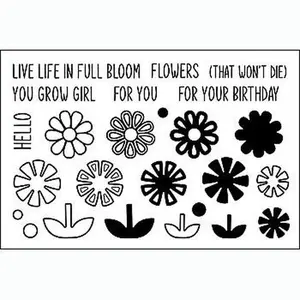 Crafts & Sewing The Stamps of Life flowers4slimlinebox Clear Stamp Set