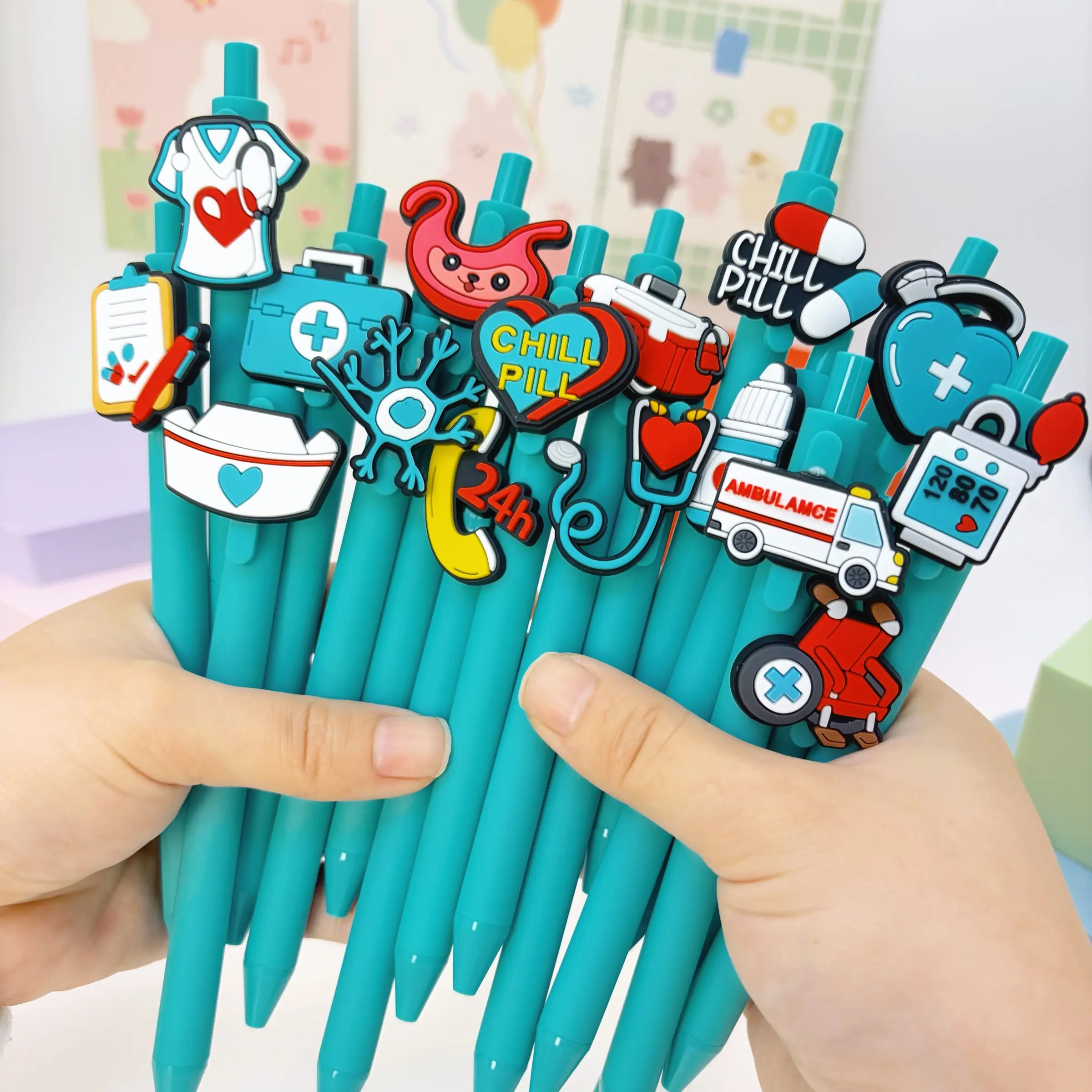 6/12pcs Nurse Doctor Gel Pen Set, Medical Record Pen, Nurse Pens, Nurse Gift, Mixed Colors, Random Styles, Ideal for Nurses, Medical Assistants, Students
