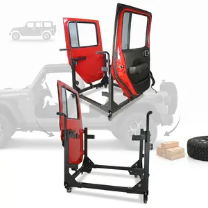 GARVEE Jeep Door Hanger Storage Rack Bracket Holder for 1987-2023 Jeep Gladiator JT & Wrangler JK JL TJ YJ JKU JLU - Removable Stand Cart for 2/4 Door Models, Perfect for Organizing Your Jeep! Universal Car Accessories Universal Automotive Accessories