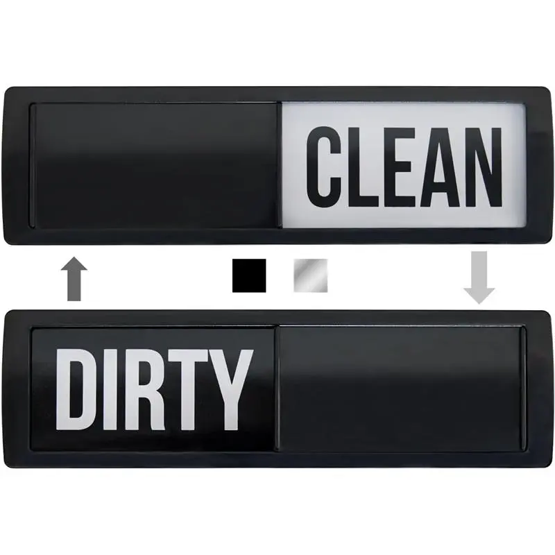 Dishwasher Magnet - 7x2 Inches with Optional Adhesive Sticker, Water Resistant Plastic, Strong Magnetic Construction, Non-Scratch Design