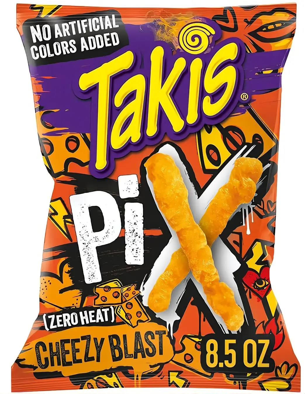 Takis Cheezy Blast Pix Crunchy Corn Puff Snack, Non-Spicy Cheese Flavor, No Artificial Colors, 8.5oz Sharing Bag