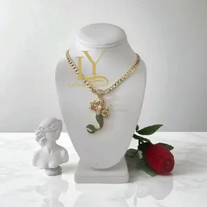 LaYaiBoutique #1934 mermaid necklace and pendant 14k gold plated high quality