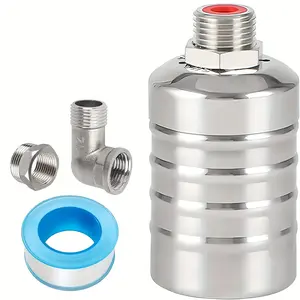 1 Set 304 Stainless Steel Fully Automatic Watershut Off Valve,1/2" to 3/4'' Water Level Control Float Valve,Automatic Water Level Controller for Tank,Pool,Livestock Troughs,Tools & Hardware