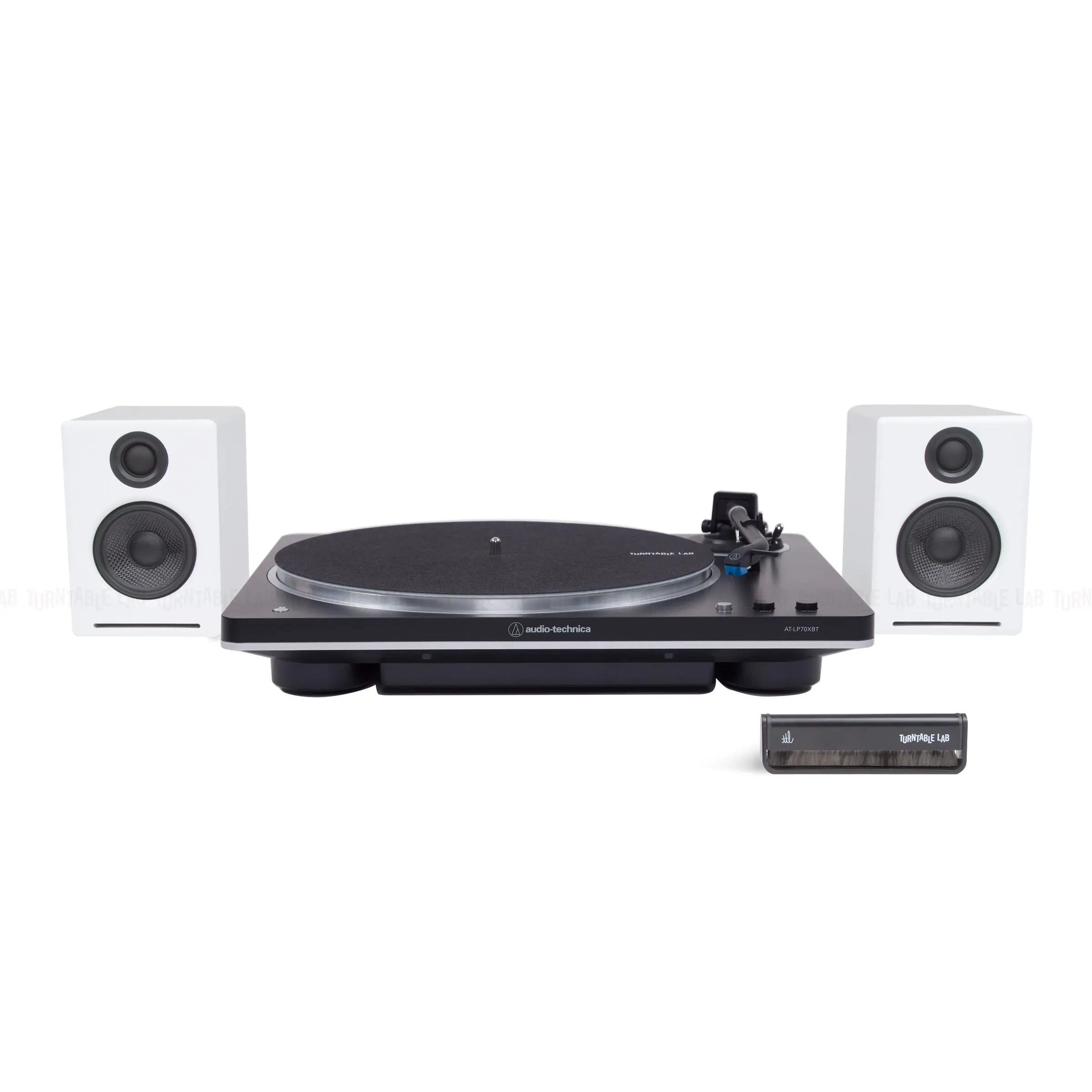 Black Turntable / White Speakers