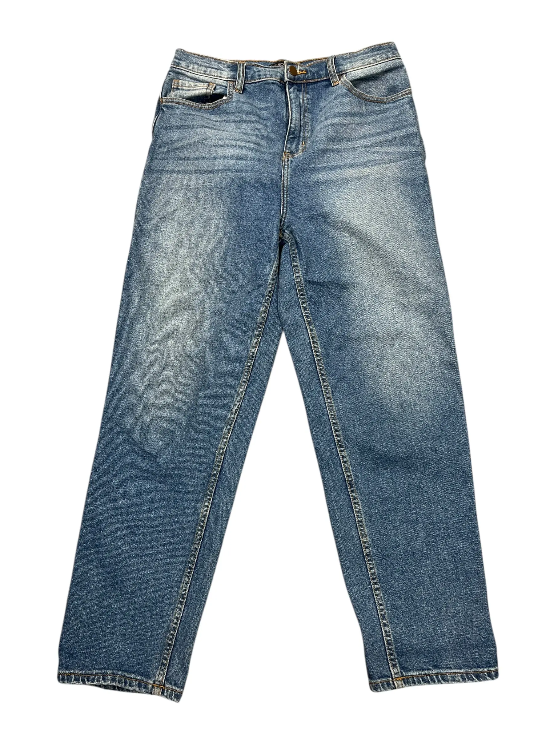 Jeans Straight By Fashion Nova In Blue Denim, Size:12