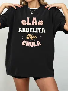 Stylish Gift for Grandmother Ultra Cute Spanish TShirt New Year Casual Short Sleeve Tee Soft