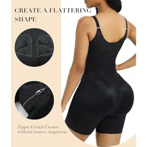 Rosette&Co Women's Fajas Colombianas Shapewear Bodysuit High Compression Tummy Control Waist Trainer Body Shaper Butt Lifter Postpartum Recovery Faja Body Shaper Bodysuit for Women Plus Size Shapewear Womenswear Adjustable Fit Zipper