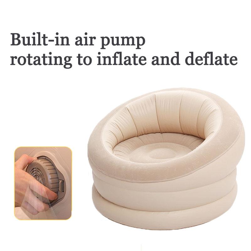 Automatic inflatable sofa with detachable inflation pump and USB cable for charging