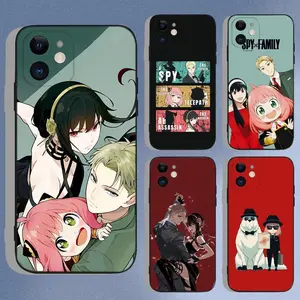 Spy X Family Bond Yor Anya Phone Case For iPhone17, 16e,16,15,14,13,12,11,XS,XR,X,8,7,Pro,Max,Plus,Mini Silicone Black Funda Shell