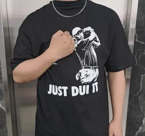 Tiger Woods Tee, Just dui it Golf Shirt Cotton Fabric Crew Neck Short Sleeve Vintage Streetwear Trendy Top For Men For Women