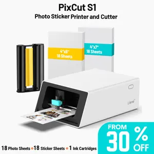 [LIVE ONLY] Liene PixCut S1 All-in-One Photo Sticker Printer & Cutting Machine - Bluetooth Thermal Dye-Sublimation Sticker Maker for DIY Crafts & Personalized Gifts, 300 DPI Prints, AI Auto-Cutting, Smart Design App with AI Creation Tools, SummerVibes